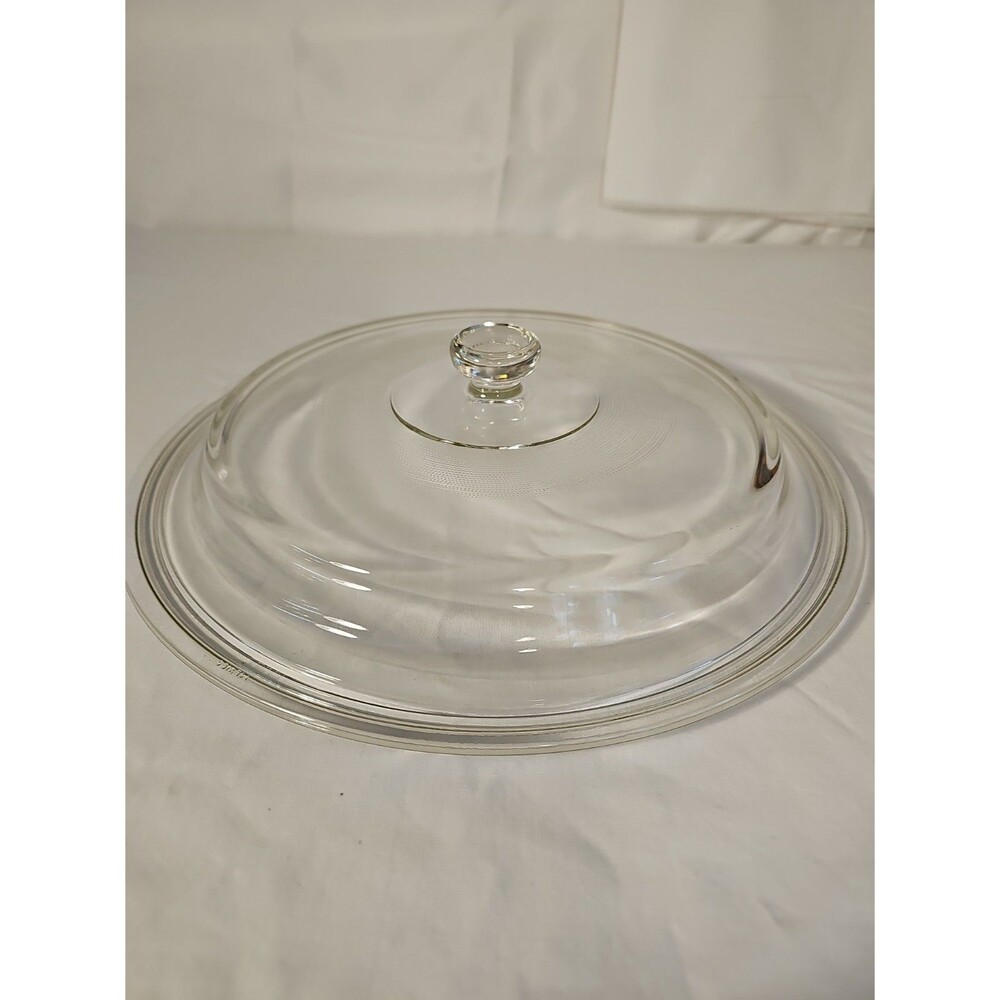 Vintage Clear Glass Lid Large Casserole/Pan Mexico 11.50” Inside 12.25” Outside
